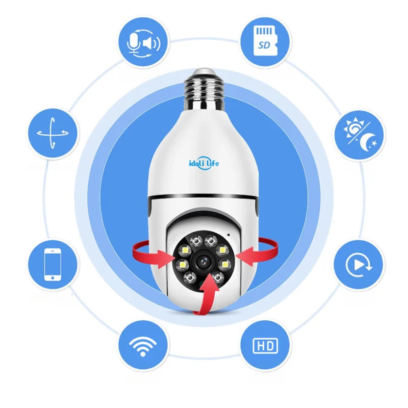 Câmera Vigilância HD Lâmpada Wifi Inteligente - Gcom Store