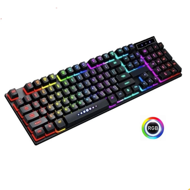 Teclado Gamer LED Com Fio Preto RGB Anti Ghosting Multimídia - Gcom Store