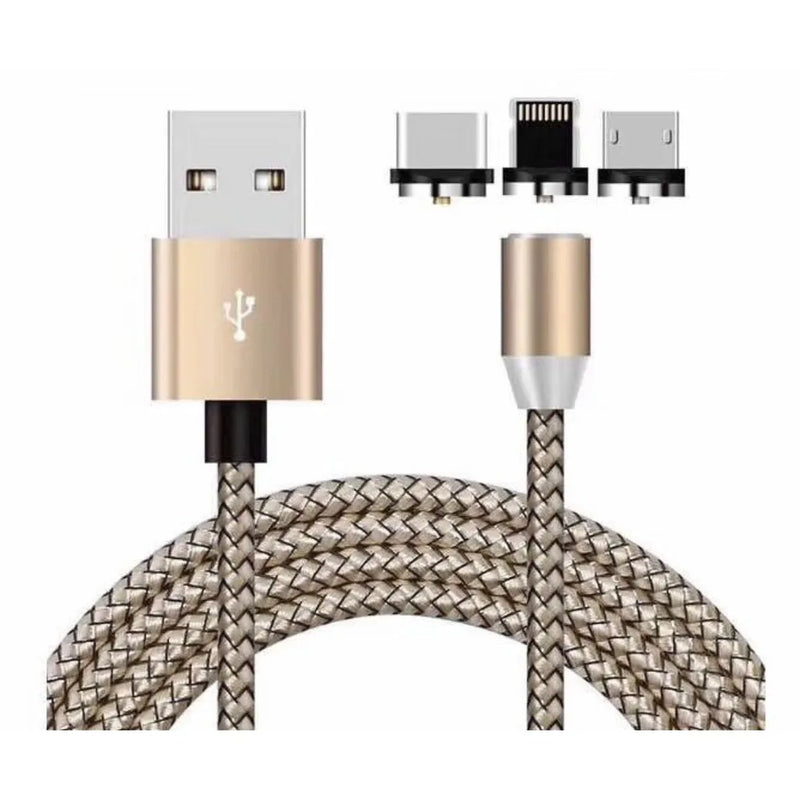 Carregador Magnético 3 Em 1 Cabo Usb IPhone Android eTipo C - Gcom Store