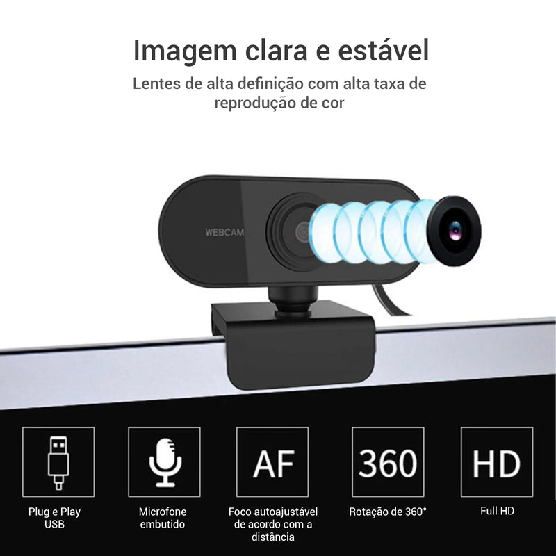 Webcam Full Hd 1080P Para PC - Gcom Store